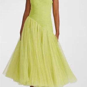 Zac Posen Asymmetrical Lime Dress